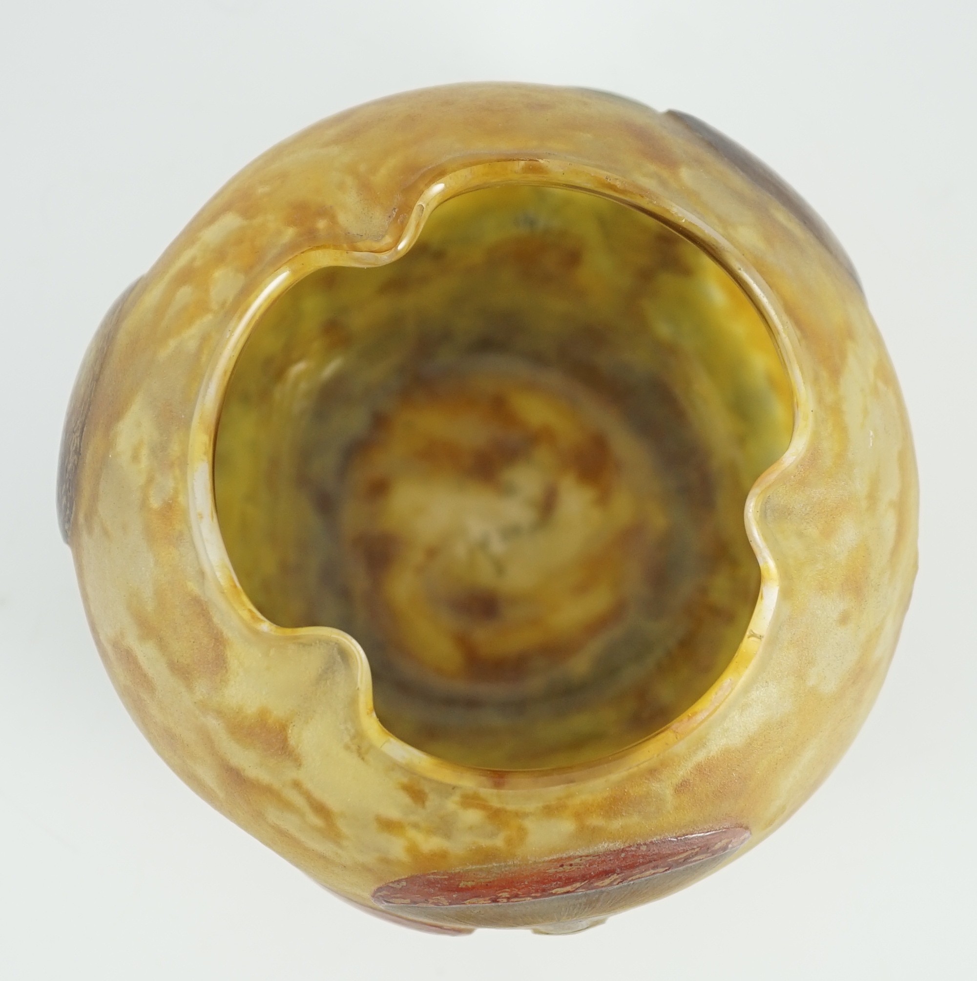 A Daum ‘’Les champignons’’ cameo glass bowl, 9cm high, 12.5cm diameter